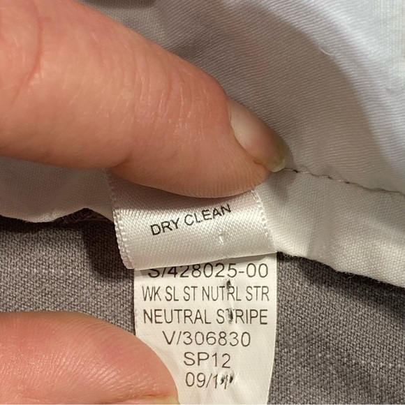 BANANA REPUBLIC Pants Women 8 Gray Pinstripe Sloan Fit Mid Rise Business Slacks - Picture 12 of 16